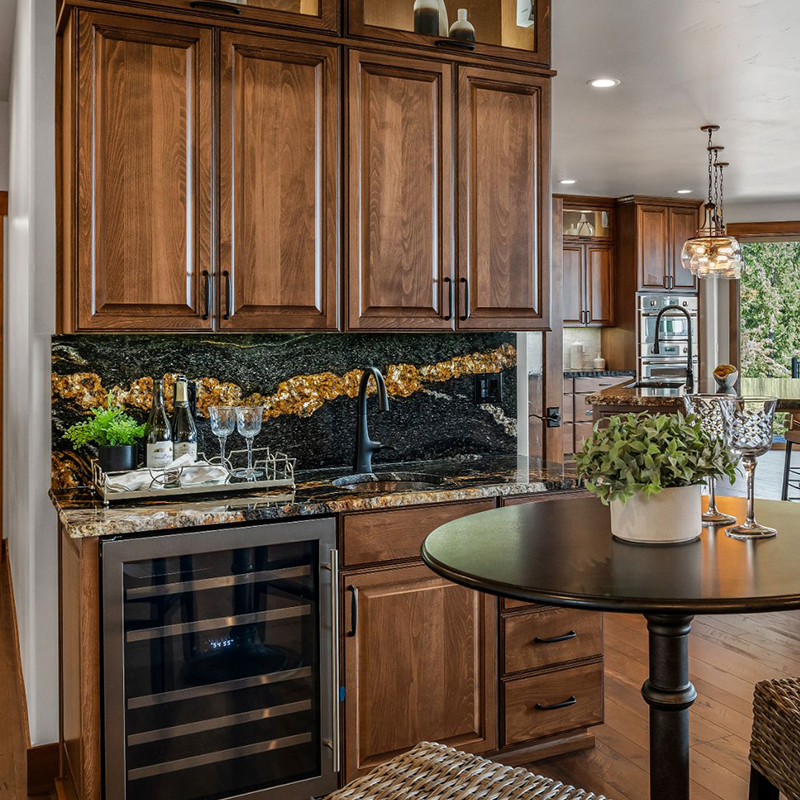 Shot of the Cornerstone home design kitchen, winner of the 2021 Parade of Homes